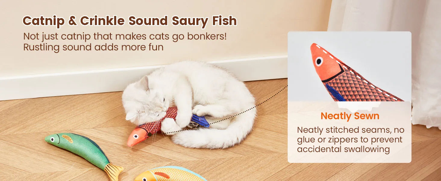 Catnip Fish Plush Chew Toy
