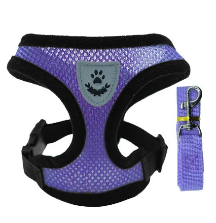 Adjustable Mesh Cat Harness with Leash