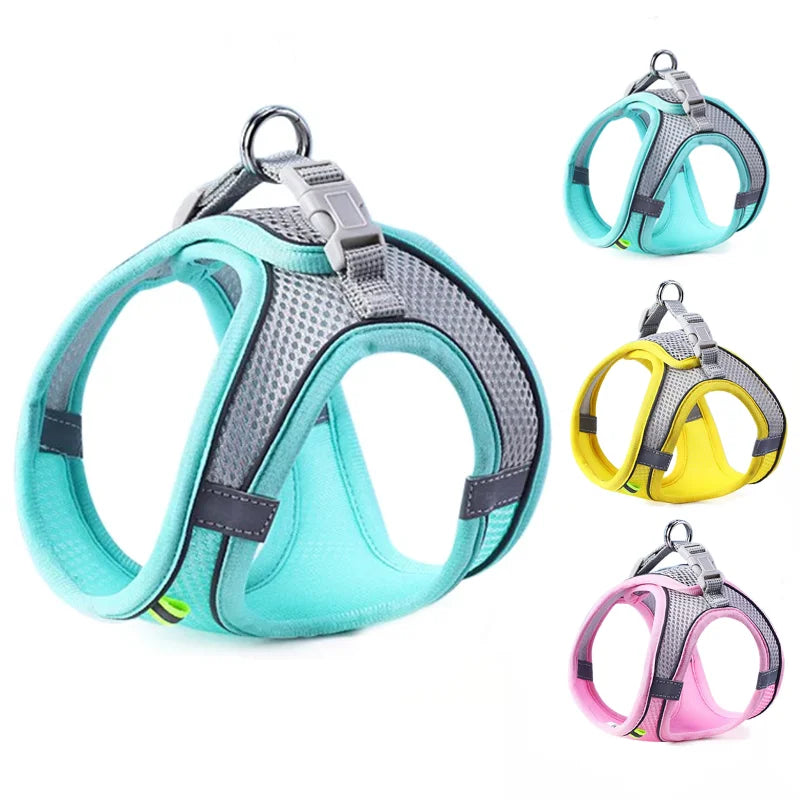 Reflective Breathable Pet Harness & Leash Set