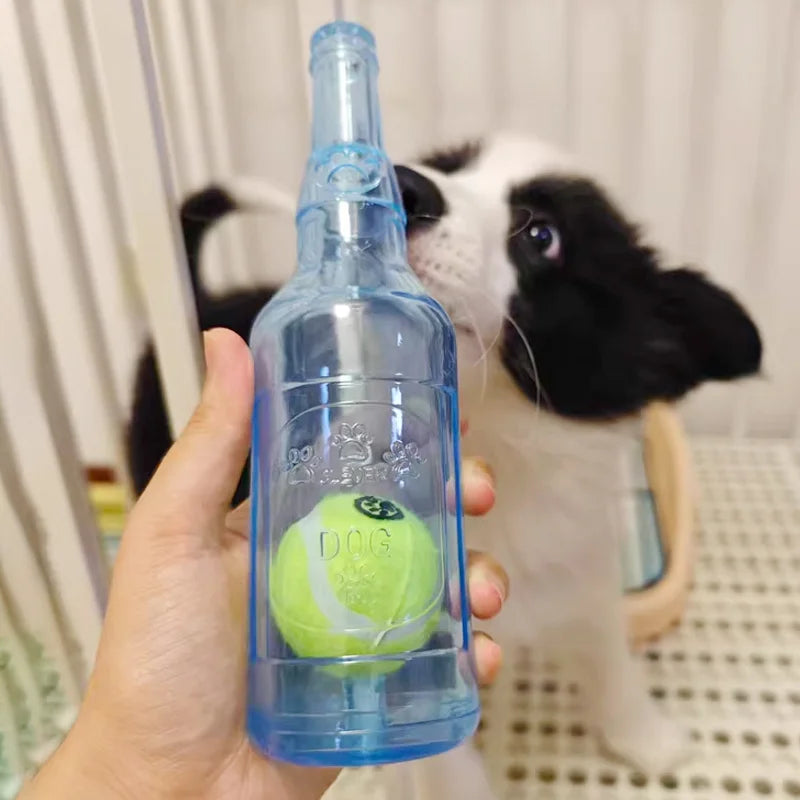 Squeaky Beer Bottle Dog Chew Toy