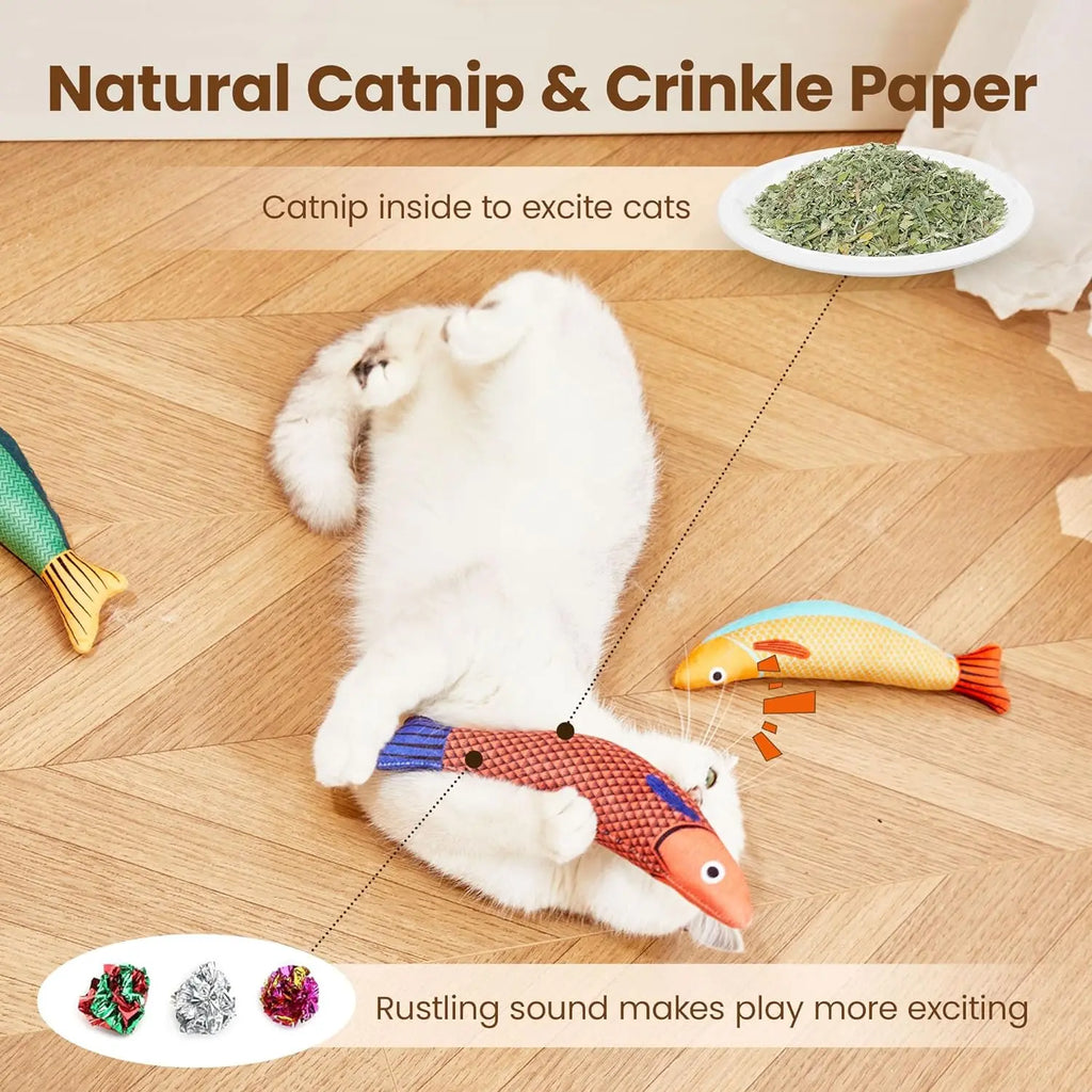 Catnip Fish Plush Chew Toy