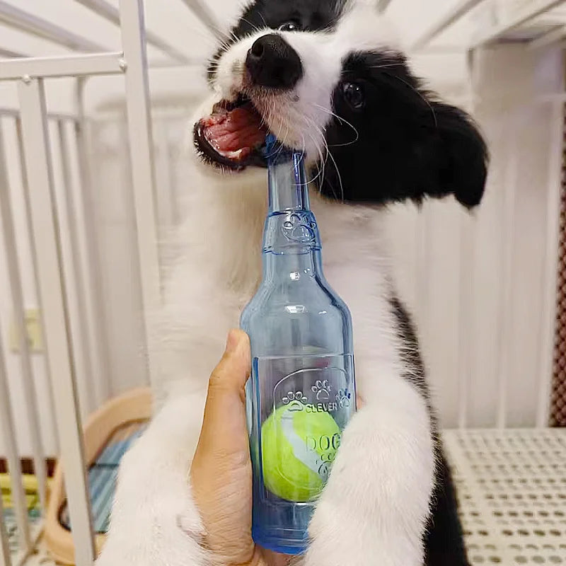 Squeaky Beer Bottle Dog Chew Toy