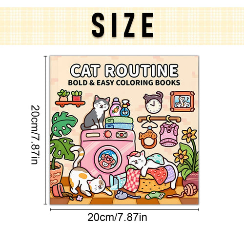 Cat Routine Adult Coloring Book