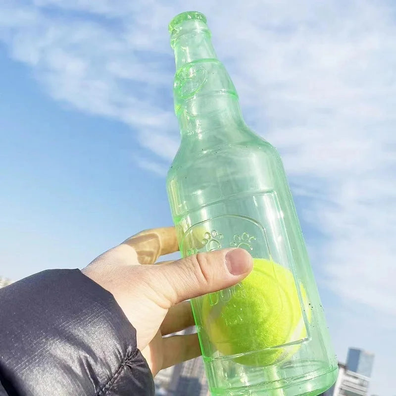 Squeaky Beer Bottle Dog Chew Toy