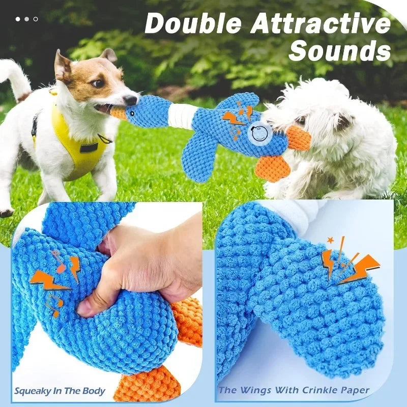 Squeaky Goose Plush Pet Toy