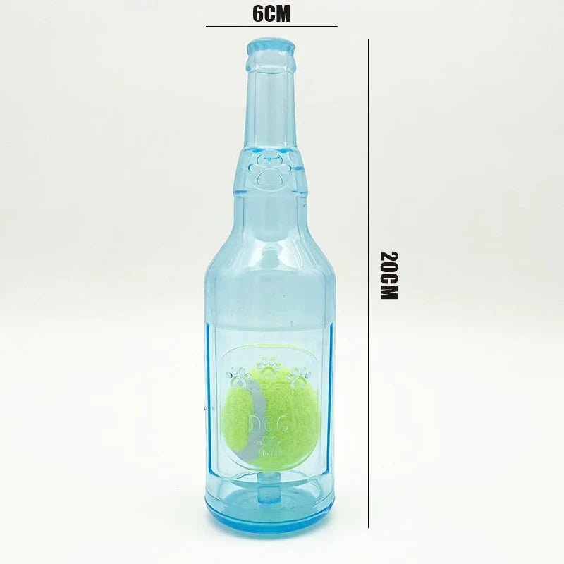 Squeaky Beer Bottle Dog Chew Toy