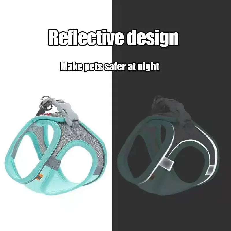 Reflective Breathable Pet Harness & Leash Set