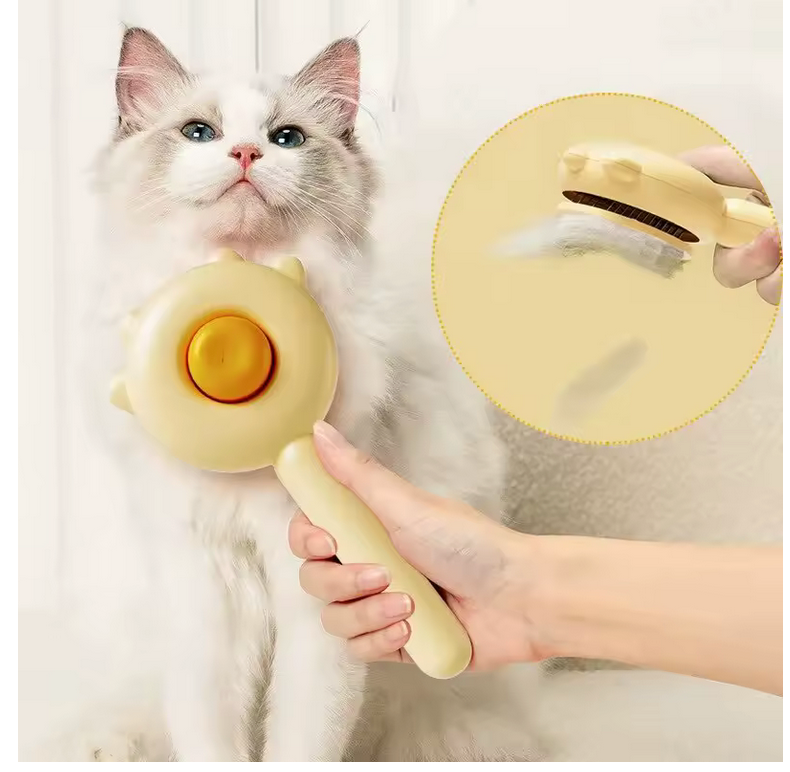 One-Key Self-Cleaning Pet Brush