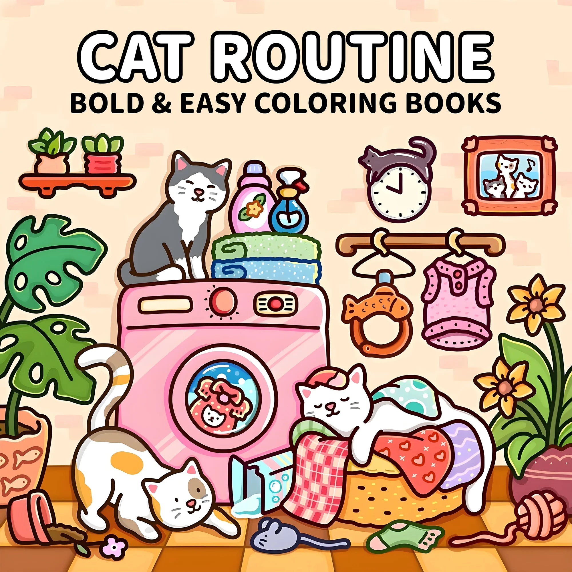 Cat Routine Adult Coloring Book