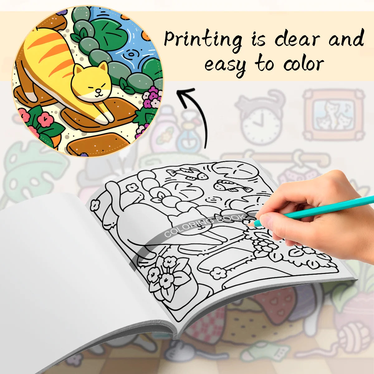 Cat Routine Adult Coloring Book
