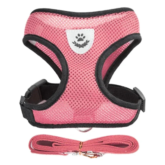 Adjustable Mesh Cat Harness with Leash