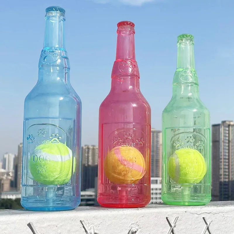 Squeaky Beer Bottle Dog Chew Toy