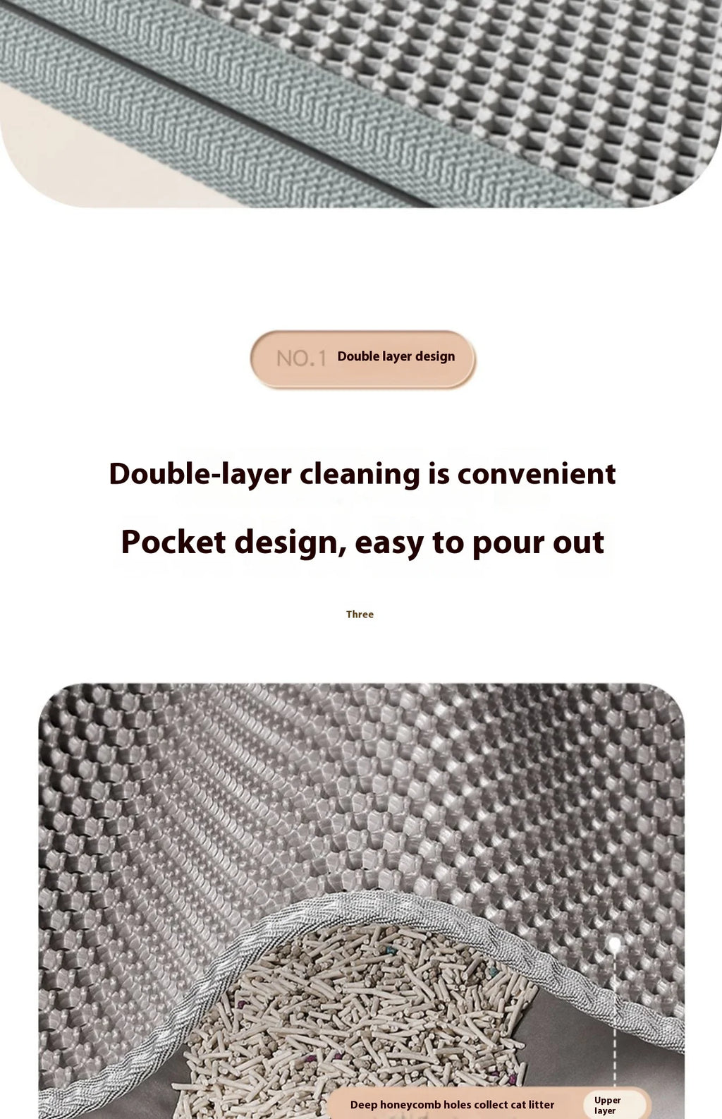 Premium 2-Layer Cat Litter Trapping Mat