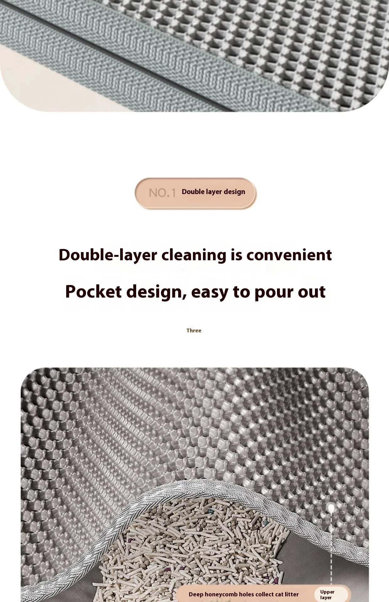 Premium 2-Layer Cat Litter Trapping Mat